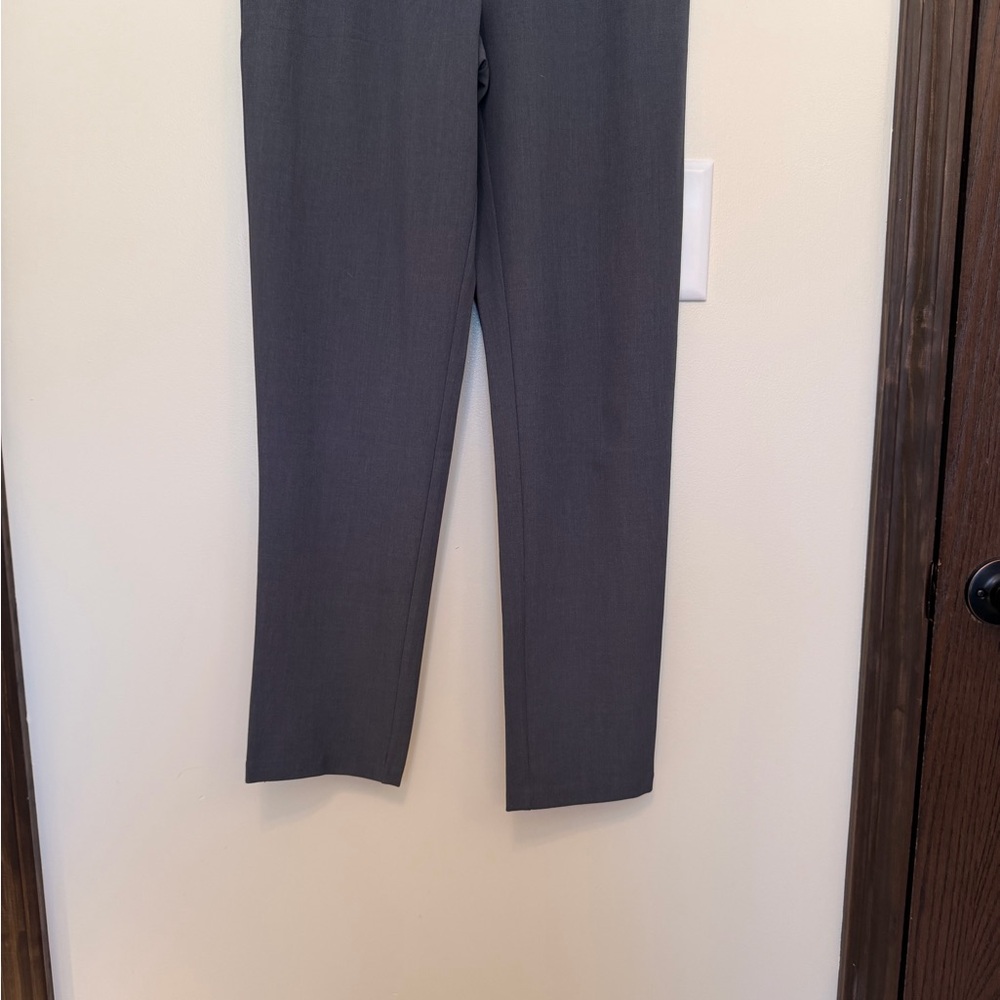 Lulu's Charcoal Gray High Rise Straight Leg Slacks - Picture 4 of 10